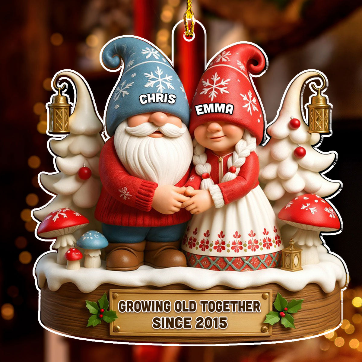 Until Our Hair Turns White - Personalized Custom 3D Effect Acrylic Ornament