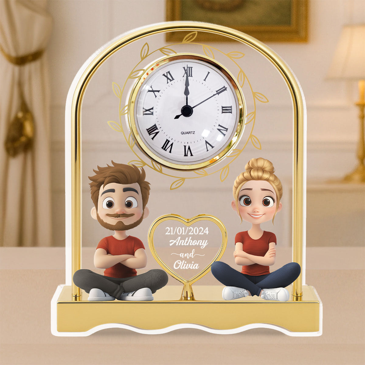Together Forever - Personalized Custom Acrylic Desk Clock Plaque