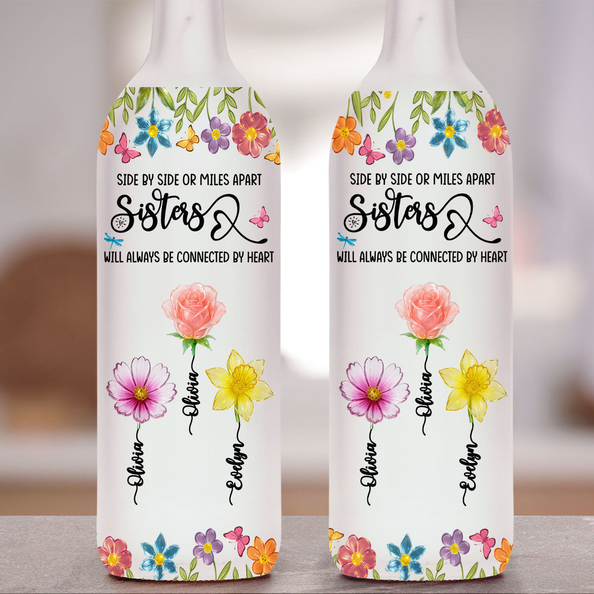 Bestie Blossoms - Personalized Custom Bottle Lamp