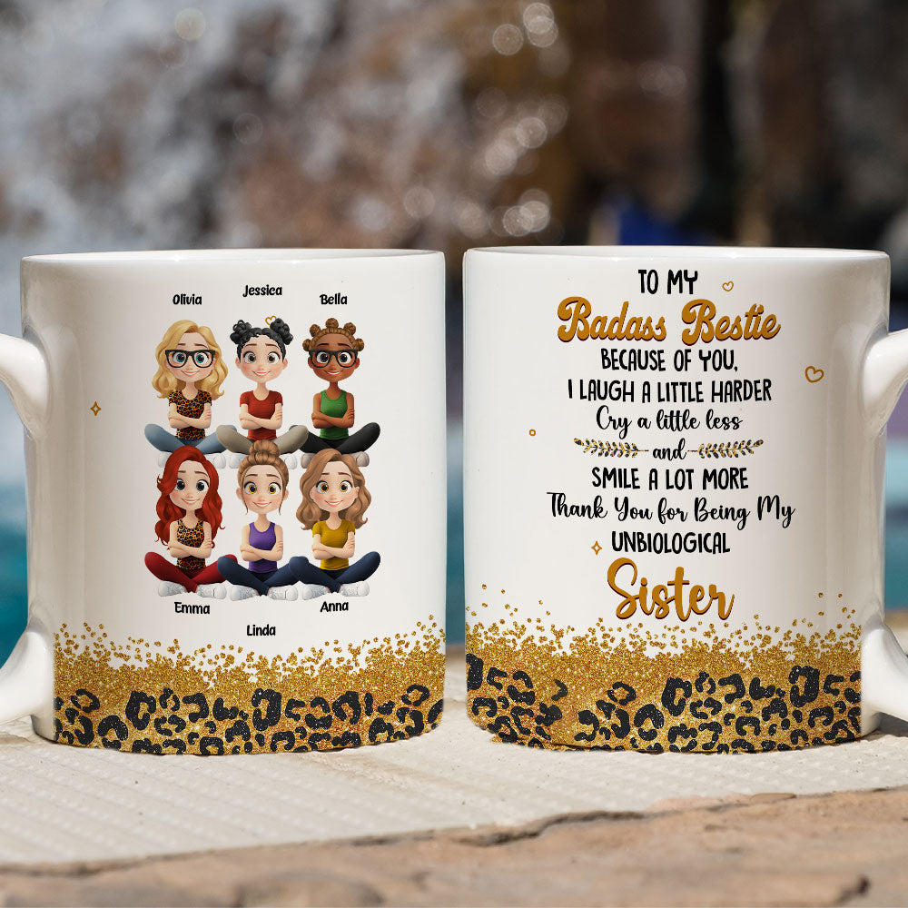I Laugh A Little Harder Because Of You - Personalized Custom Mug