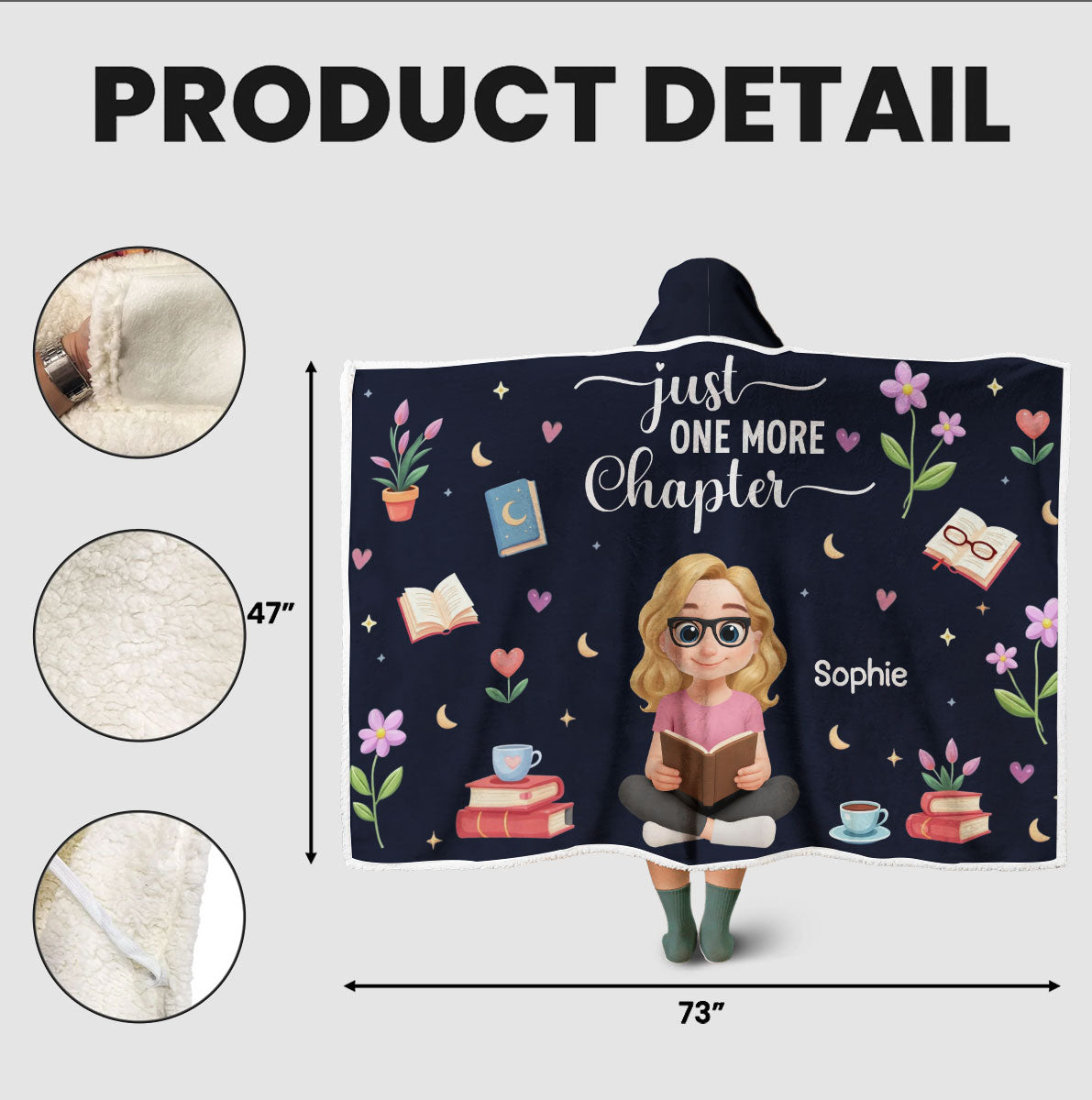 Just One More Chapter - Personalized Custom Hooded Blanket