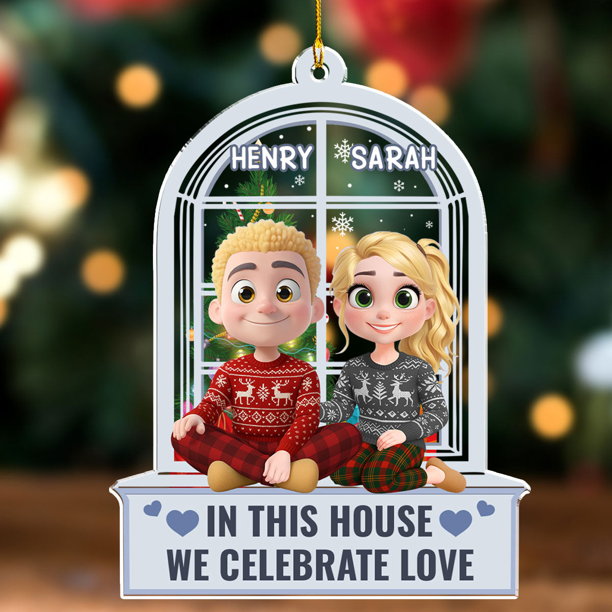 Celebrate Love Window - Personalized Custom Acrylic Ornament