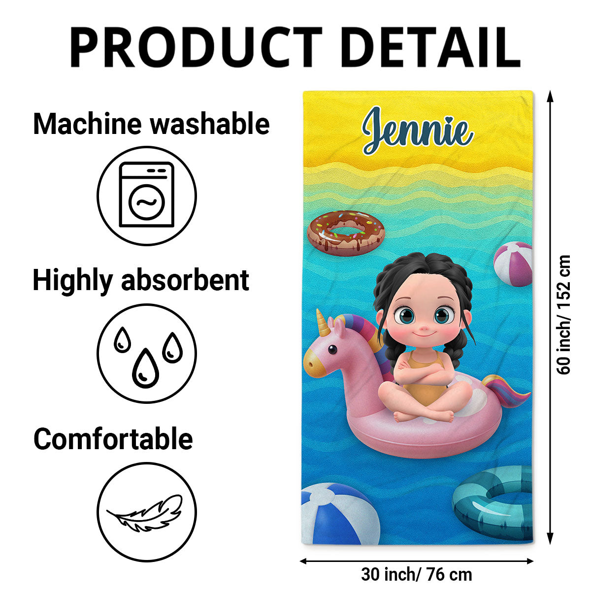 Summer Fun - Personalized Custom Beach Towel