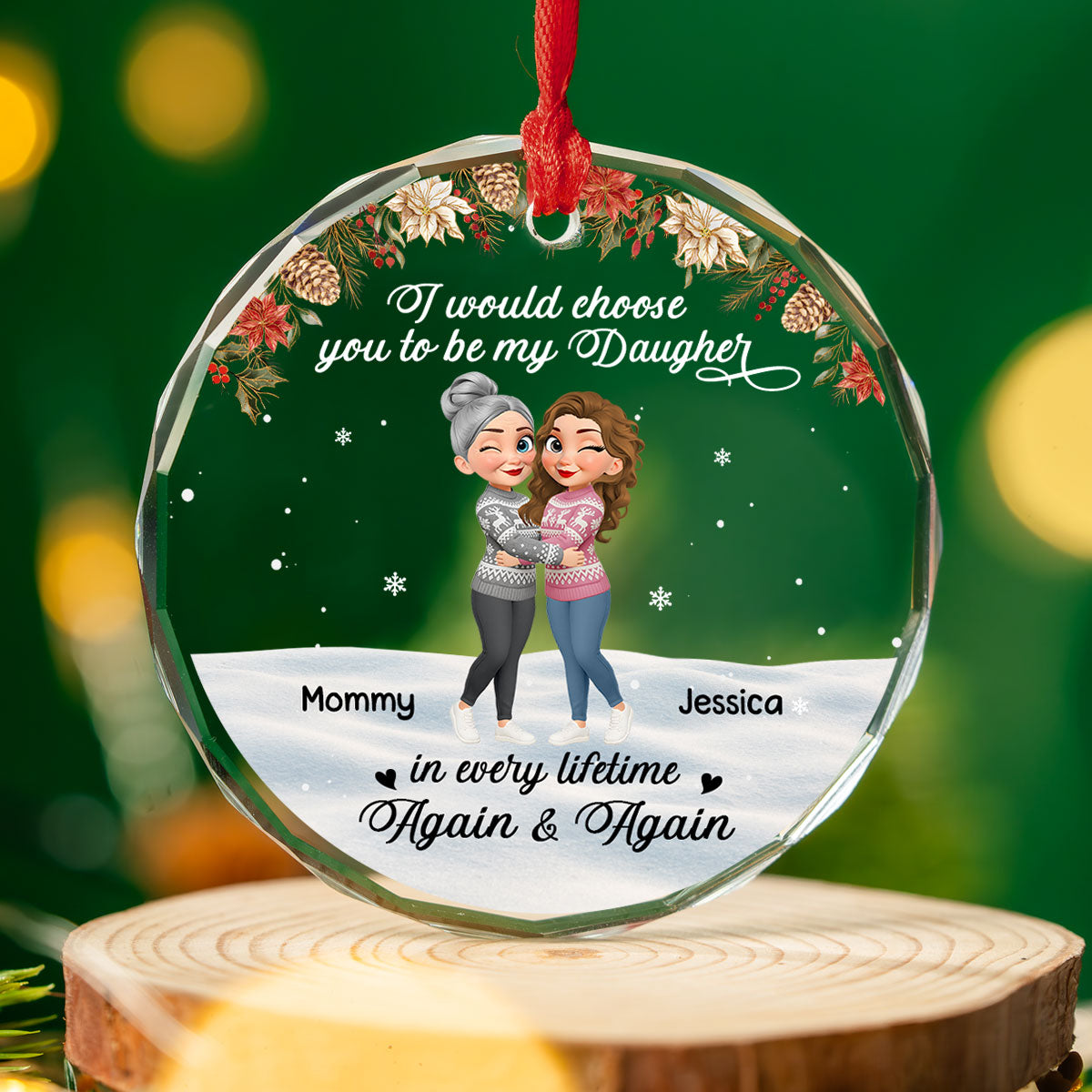 My Daughter My Eternal Gift - Personalized Custom Glass Ornament