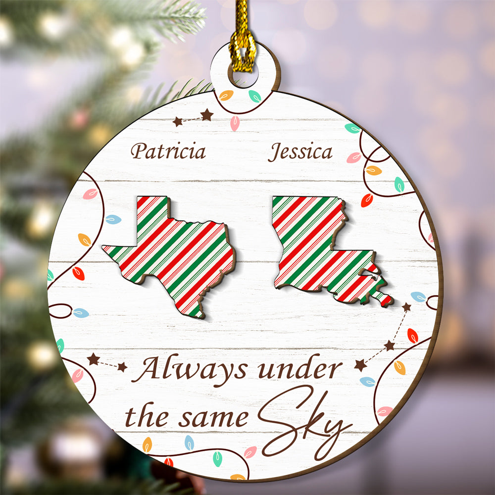 Always Under The Same Sky - Personalized Custom Freeshape 2-Layered Wood Ornament