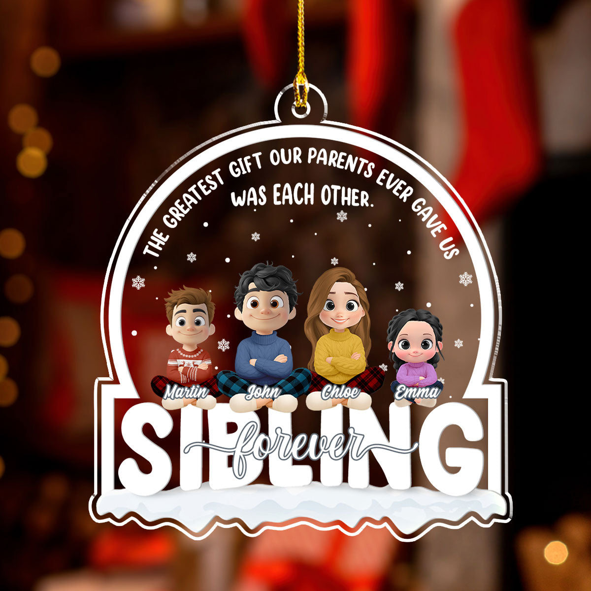 The Gift Of Family Love - Personalized Custom Acrylic Ornament