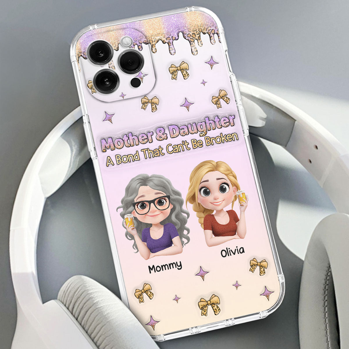 A Bond Between Mother And Daughter - Personalized Custom 3D Inflated Effect Phone Case