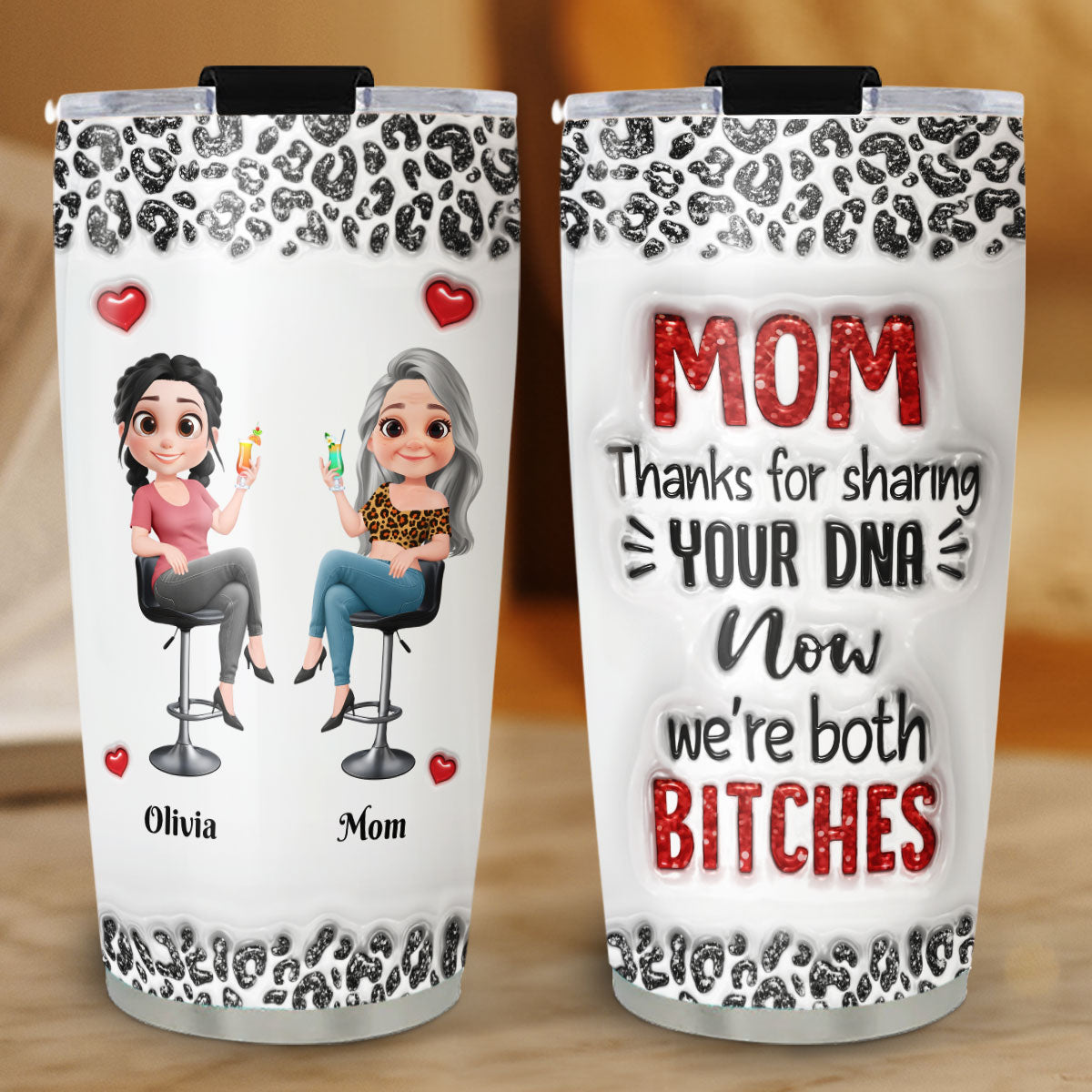 Thanks For Your Dna Mom - Personalized Custom 3D Inflated Effect Tumbler