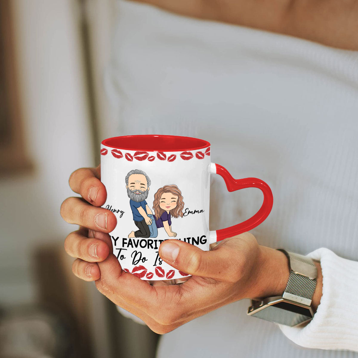 Favorite Cardio - Personalized Custom Heart Handle Mug