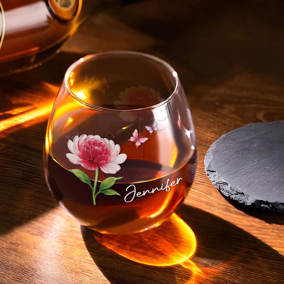 Flower Power - Personalized Custom Wine Glass