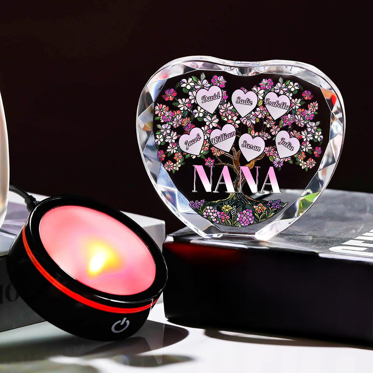 Nana Is The Best - Personalized Custom Crystal Led Light