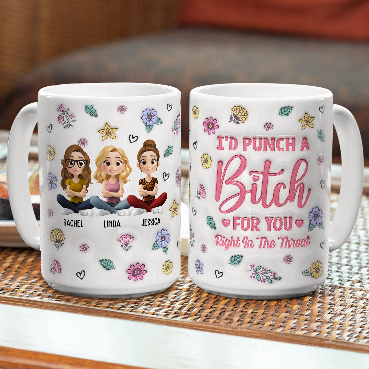 Bestie Forever Cartoonize - Personalized Custom 3D Inflated Effect Mug