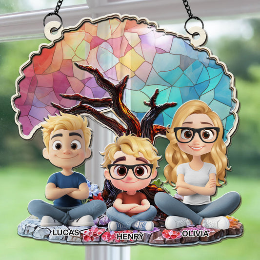 Happy Mom Of Us - Personalized Custom Suncatcher