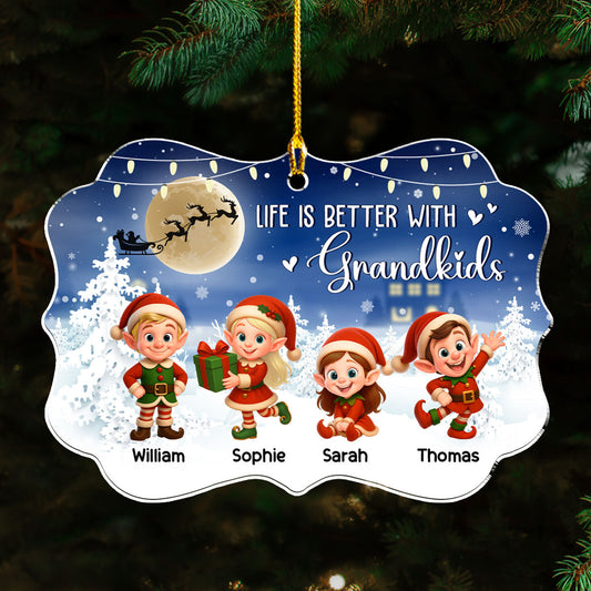 Life Is Better With Grandkids 2025 - Personalized Custom Acrylic Ornament