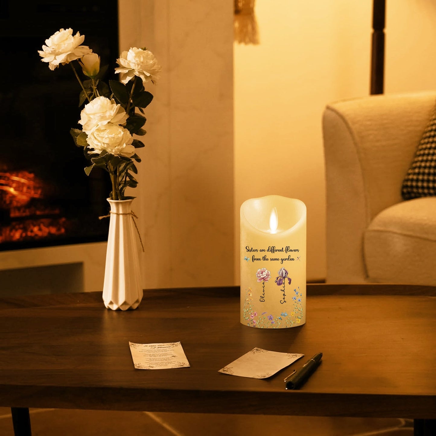 Flowers Friends - Personalized Custom LED Candle