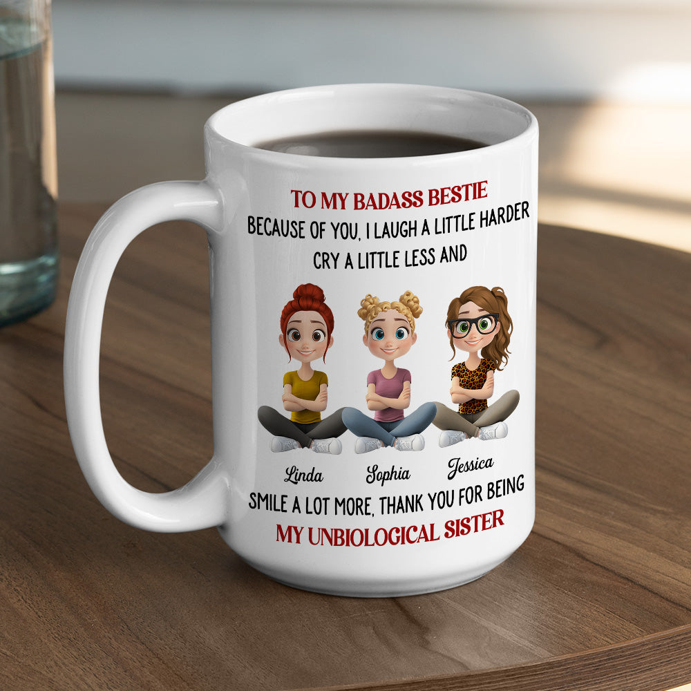 Thanks For My Unbiological Sister - Personalized Custom Coffee Mug