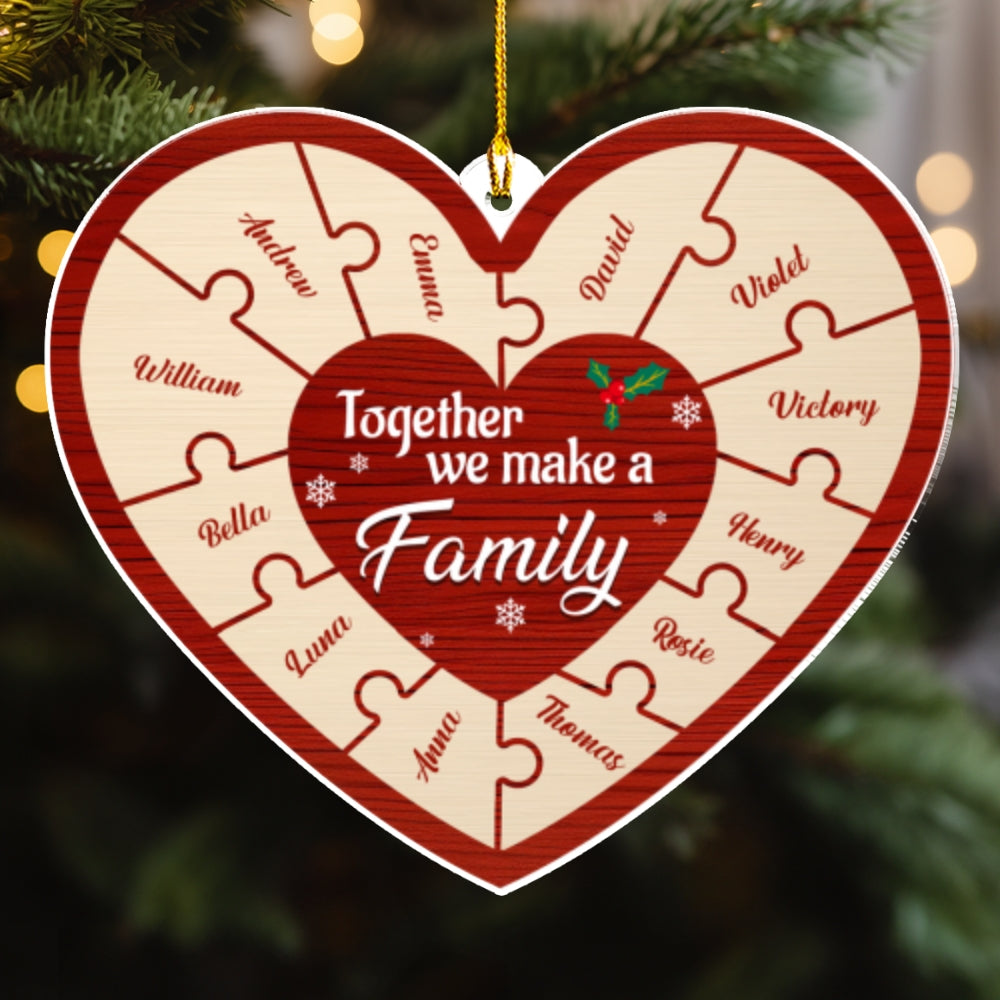 Together We Make A Happy Family - Personalized Custom Acrylic Ornament