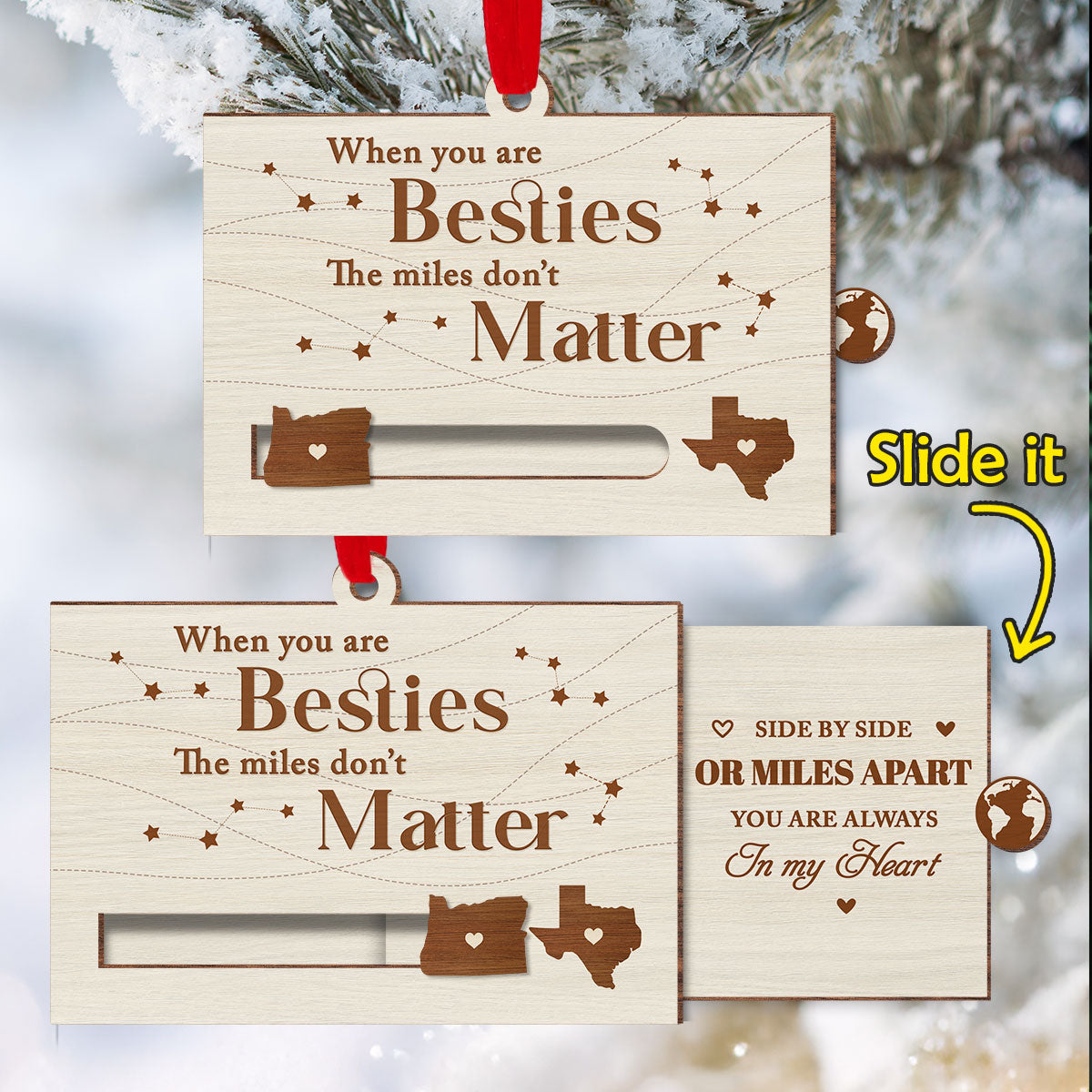 When You Are Family The Miles Do Not Matter - Personalized Custom Slide Ornament