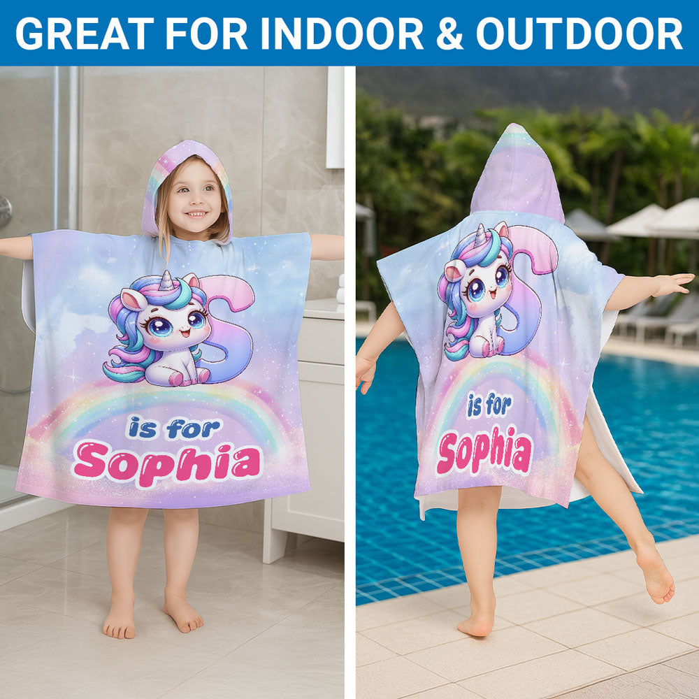 Alphabet Game Cartoon - Personalized Custom Hooded Beach Towel