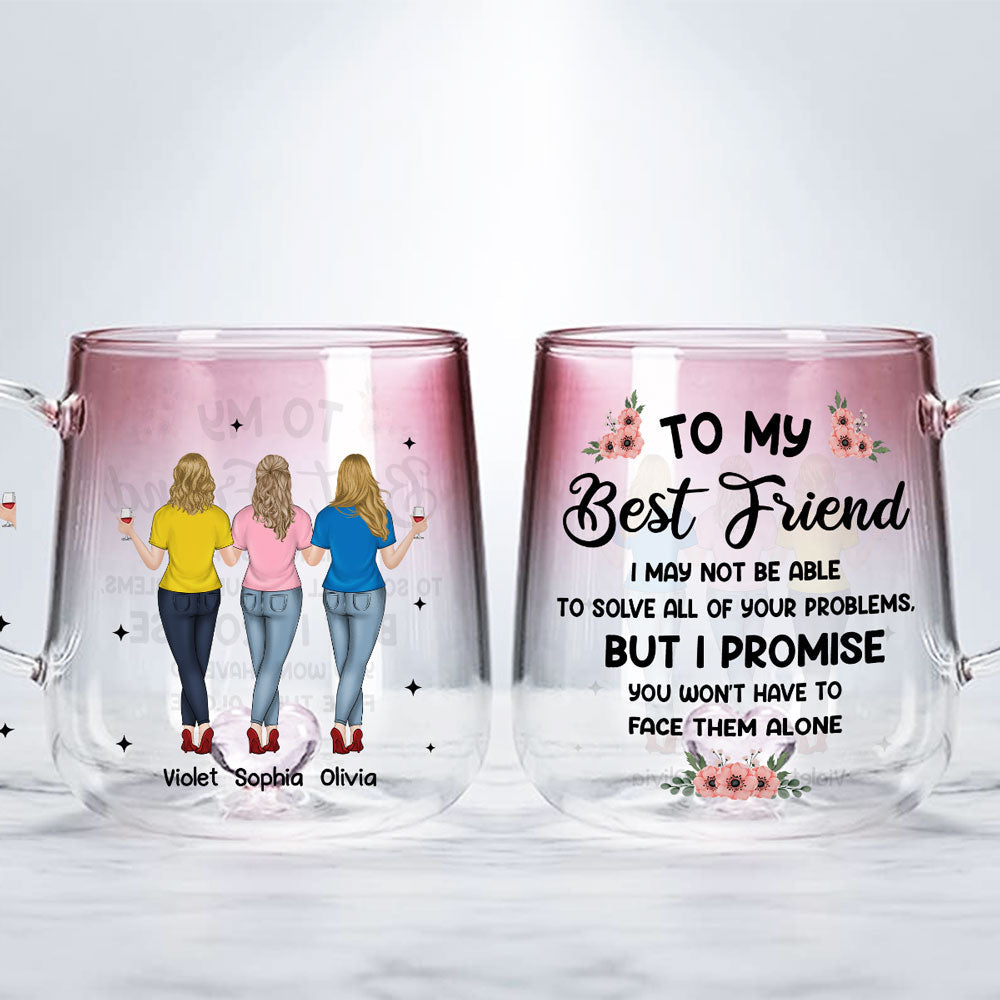 No Storm Alone - Personalized Custom Pink Gradient Glass Mug