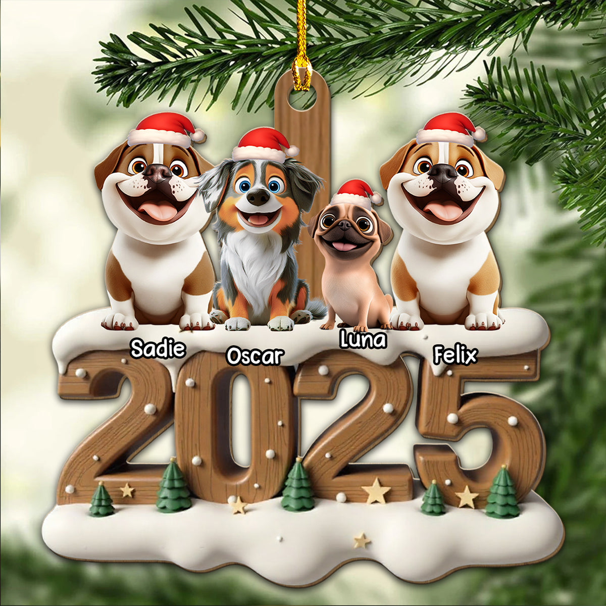 Only You This Year - Personalized Custom 3D Effect Wood Ornament