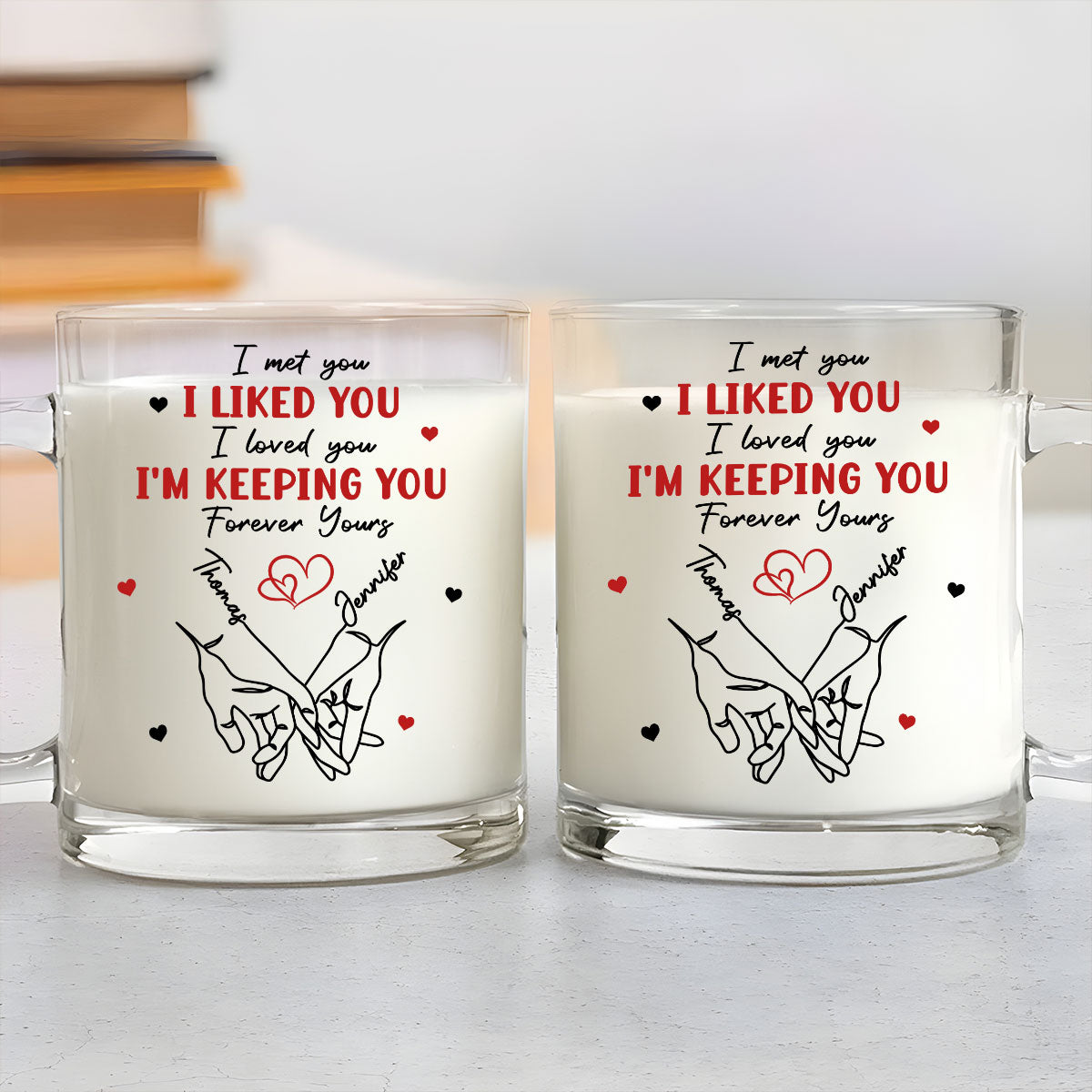 The Day I Met You - Personalized Custom Glass Mug