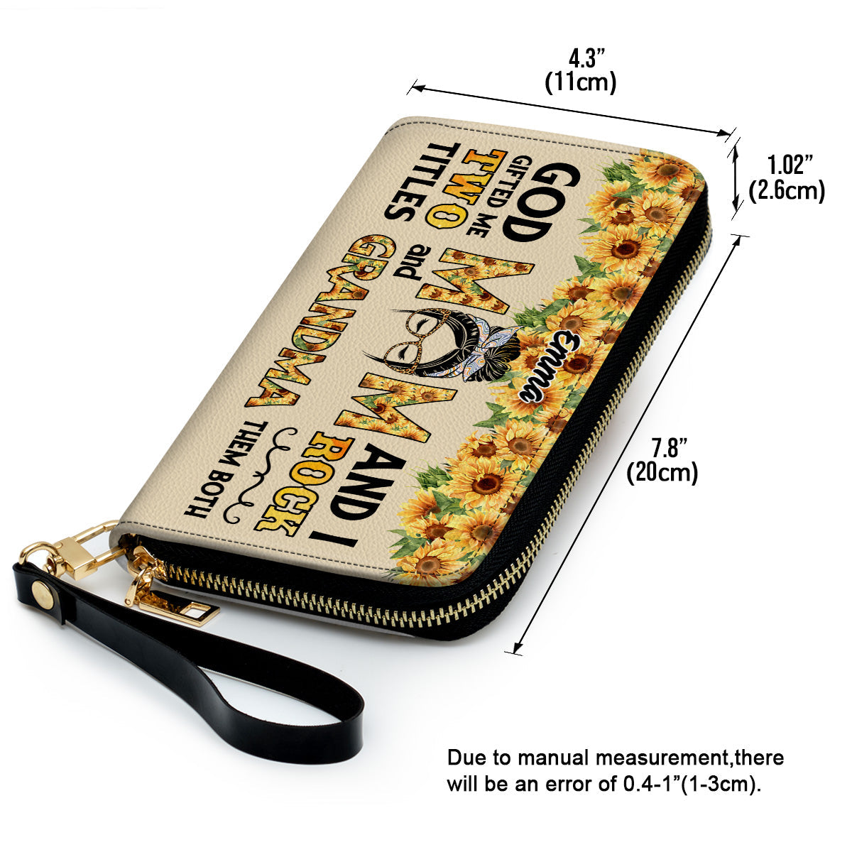 God Gifted Me Two Titles Mom & Grandma - Personalized Custom Leather Wallet