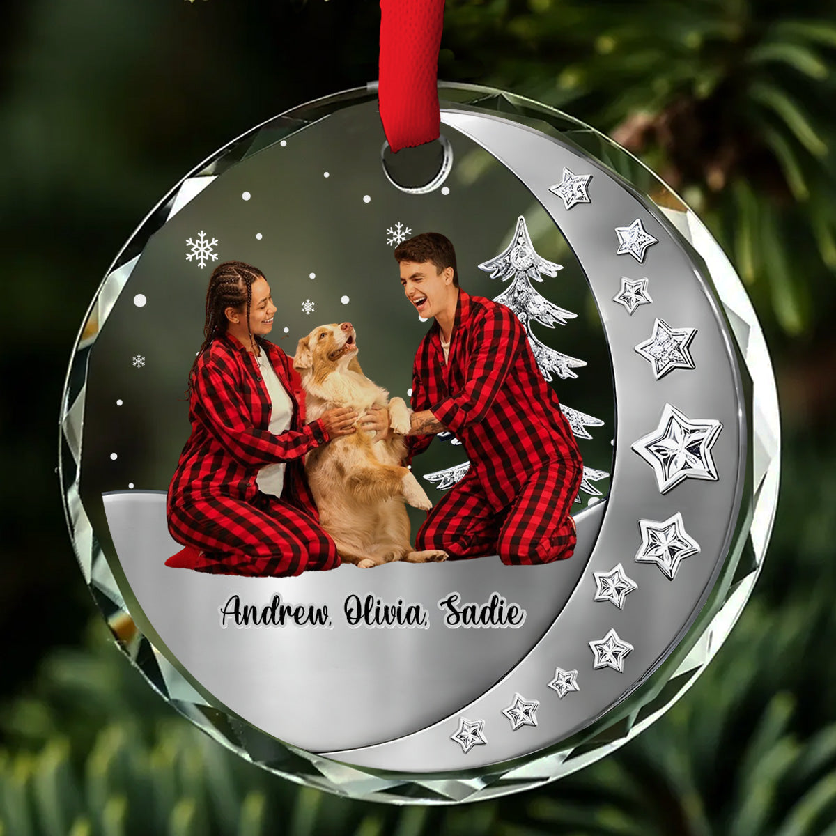 Beside Each Other Photo - Personalized Custom 3D Effect Glass Ornament