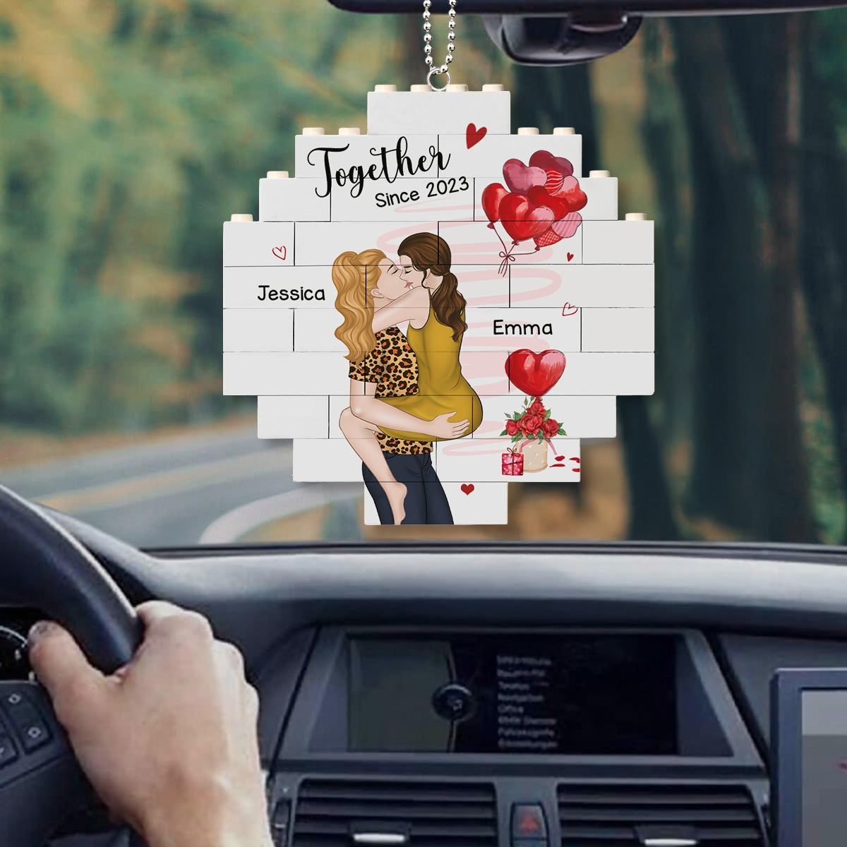 Love Is Love - Personalized Custom Puzzle Car Ornament