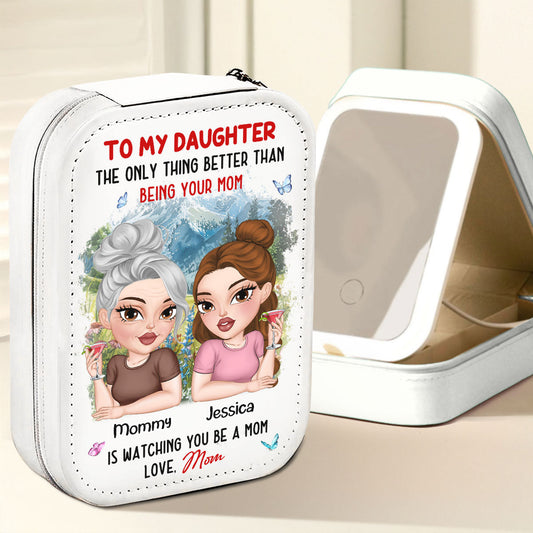 Watching You Be A Mom - Personalized Custom Jewelry Box With LED Mirror