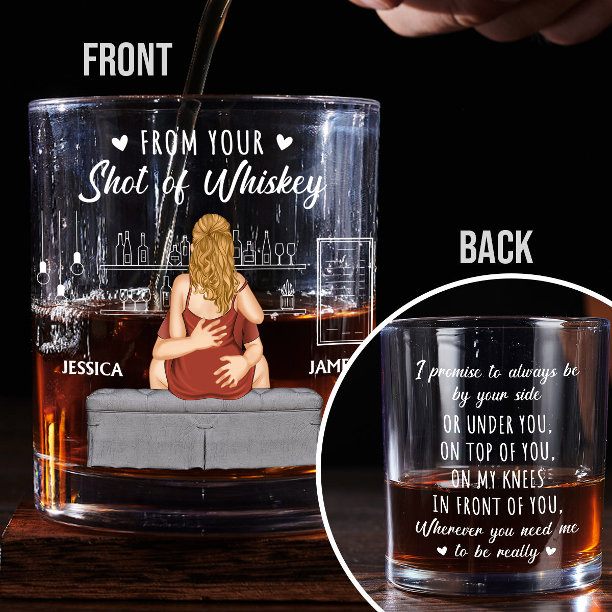 Promise To Always Be By Your Side - Personalized Custom Whiskey Glass