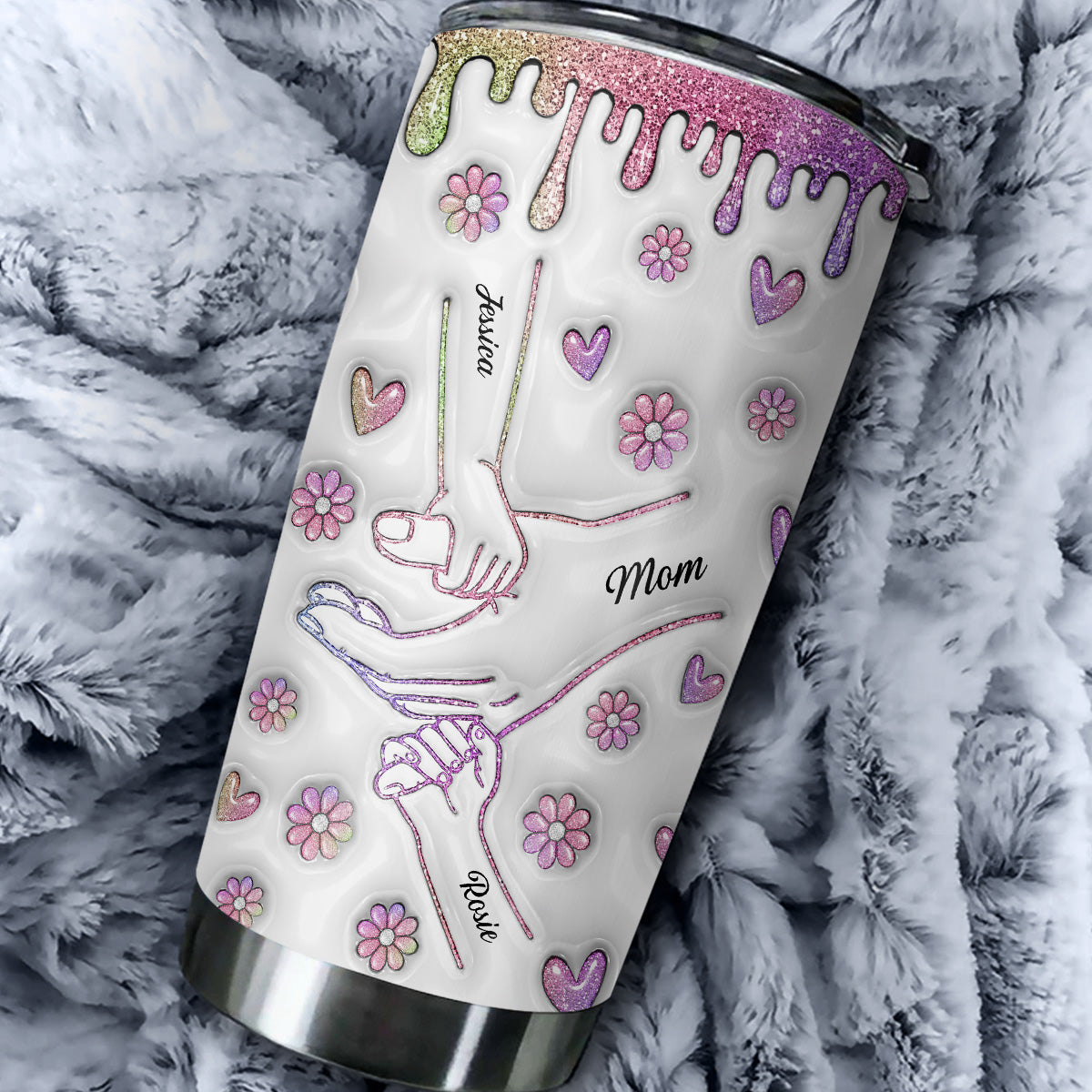 Hold Our Hands And Our Hearts - Personalized Custom 3D Inflated Effect Tumbler