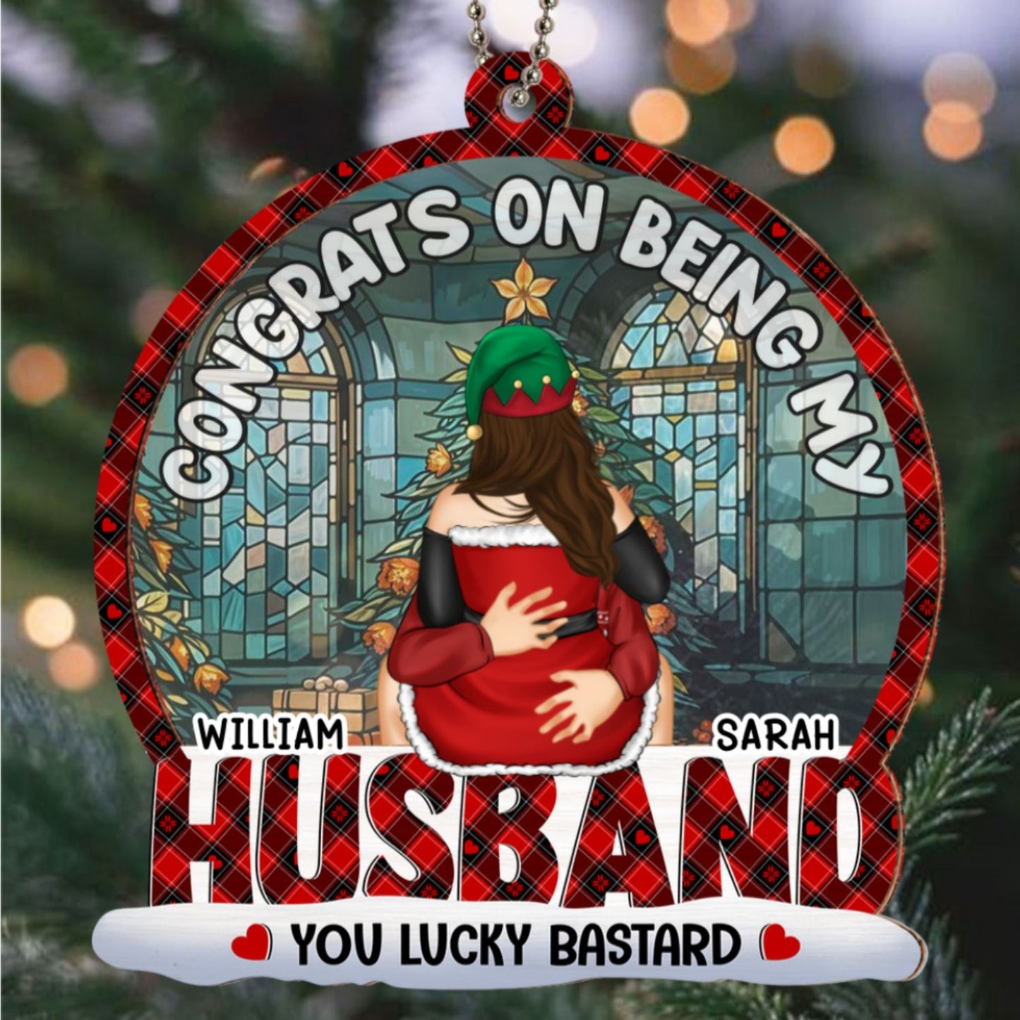 Congrats On Being My Boyfriend - Personalized Custom Suncatcher Ornament