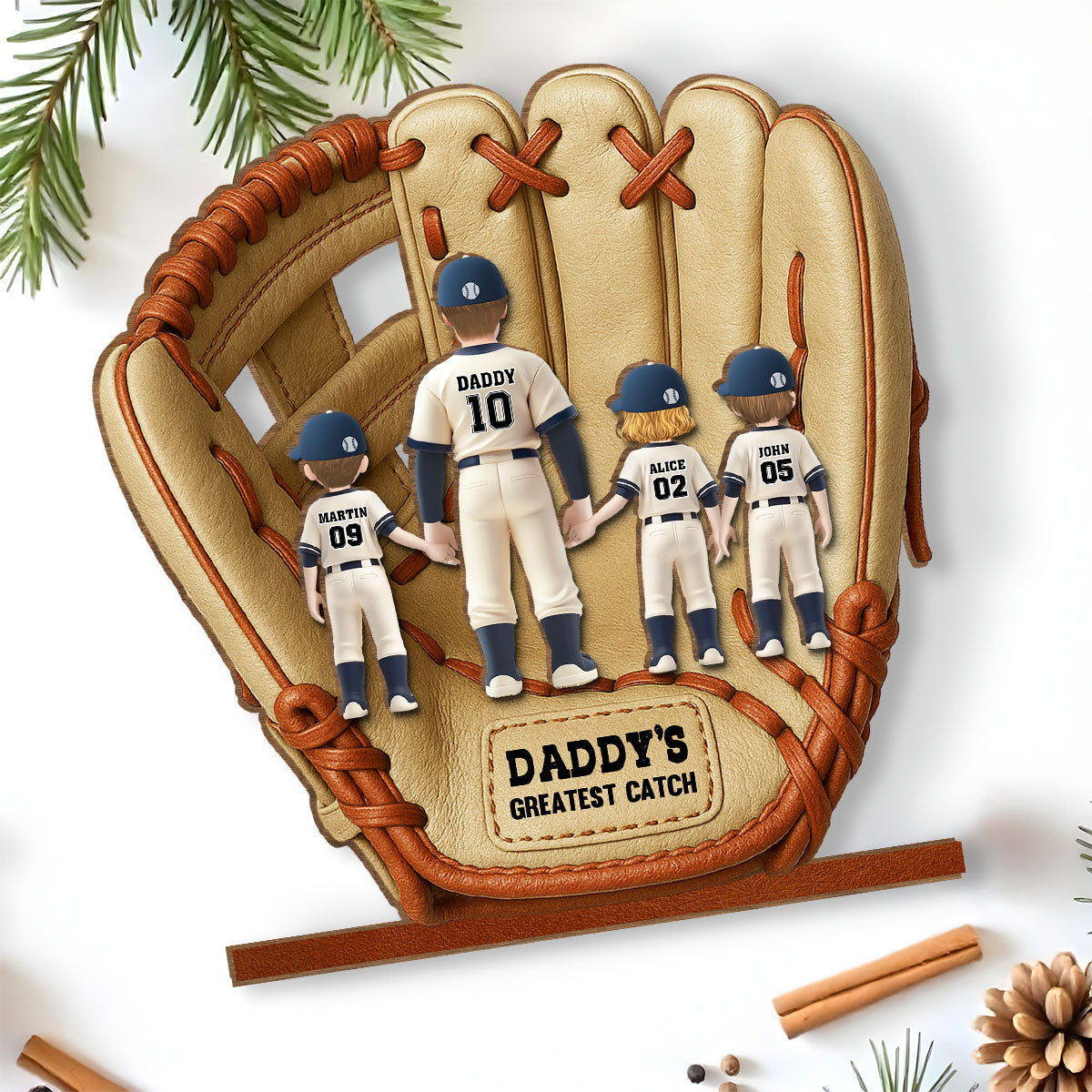 Greatest Catch - Personalized Custom 2-Layer Wood Plaque With Flat Base
