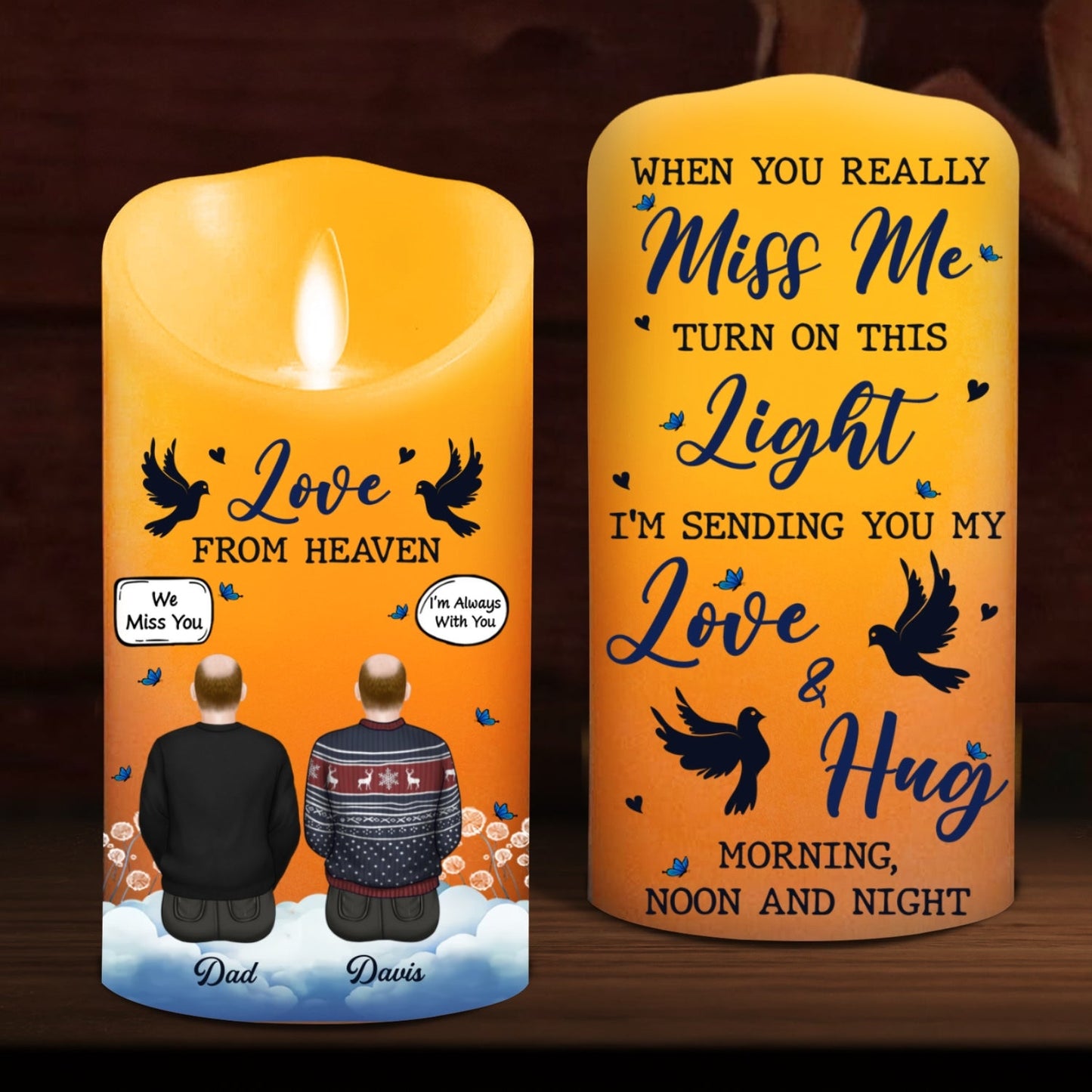 Love From Heaven - Personalized Custom LED Candle