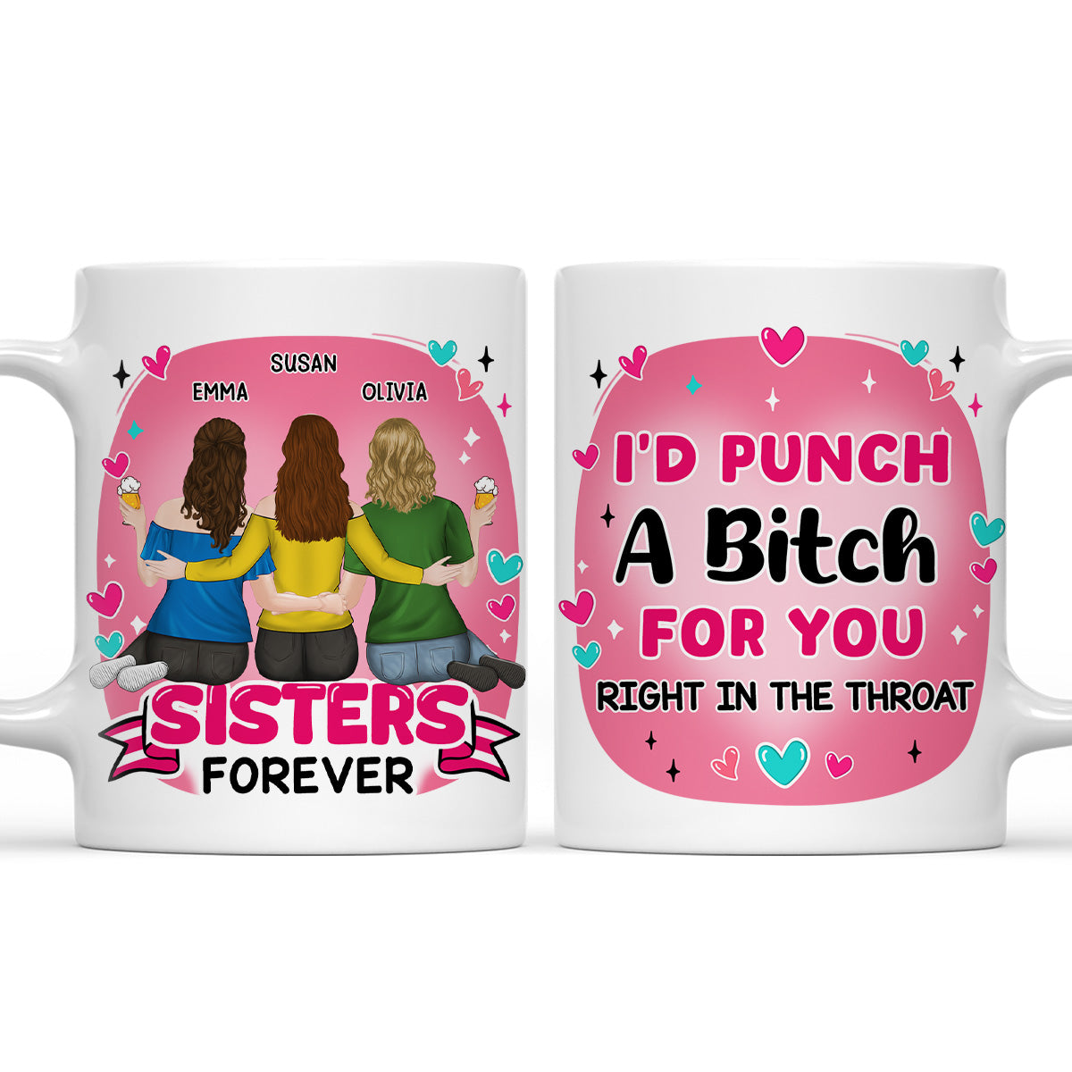 Right In The Throat Bestie - Personalized Custom Coffee Mug