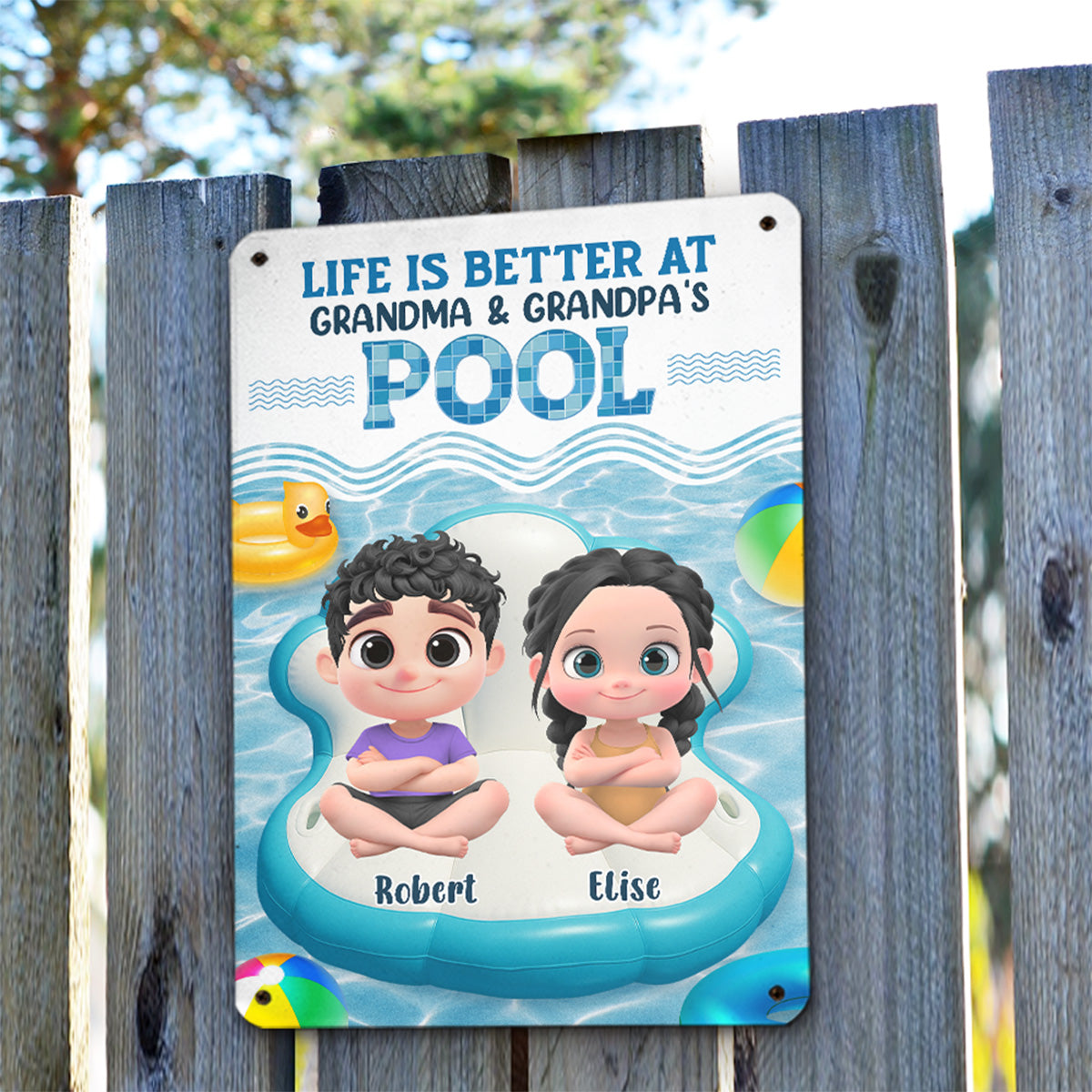 Better At Grandma Pool - Personalized Custom Metal Sign