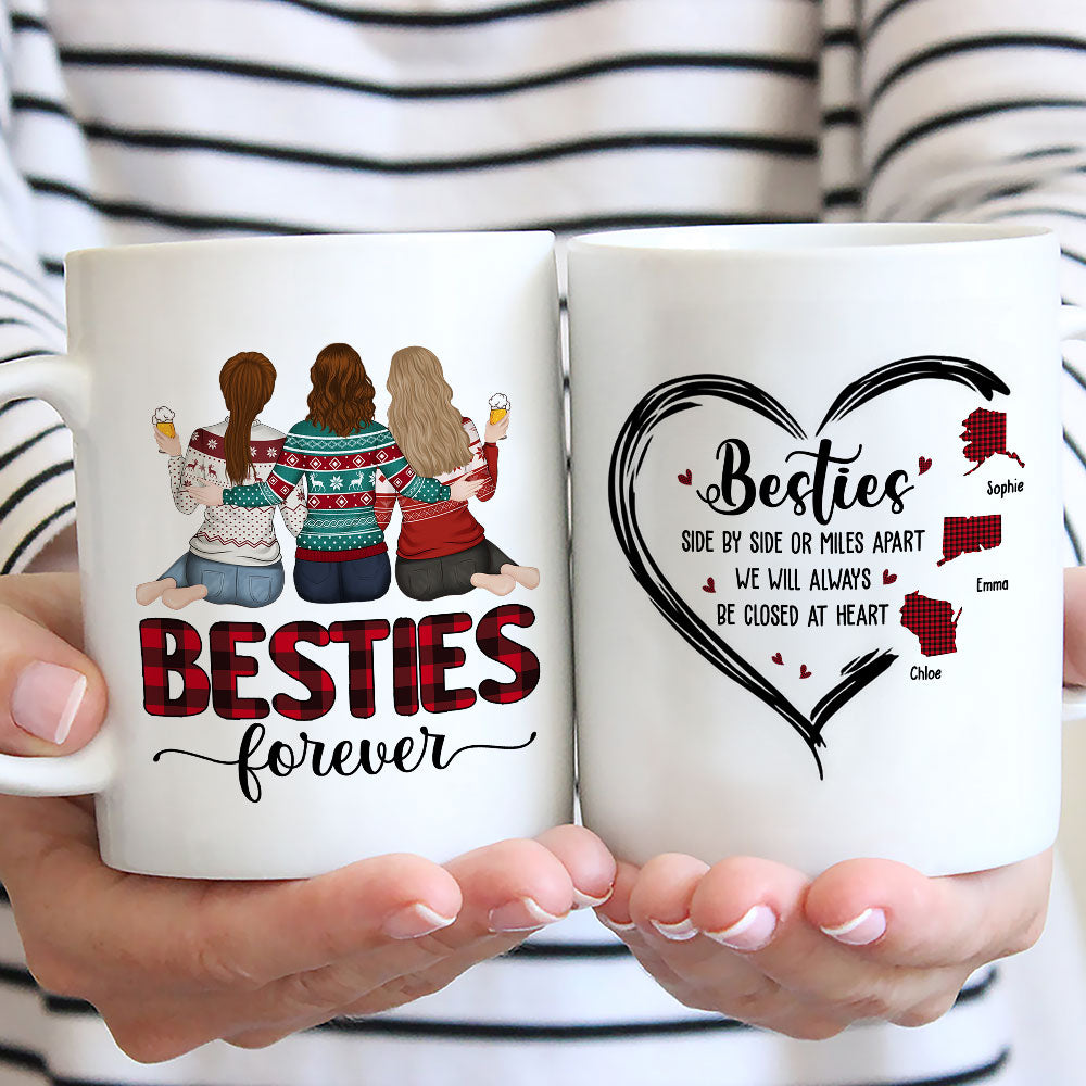 Side By Side Or Miles Apart - Personalized Custom Mug