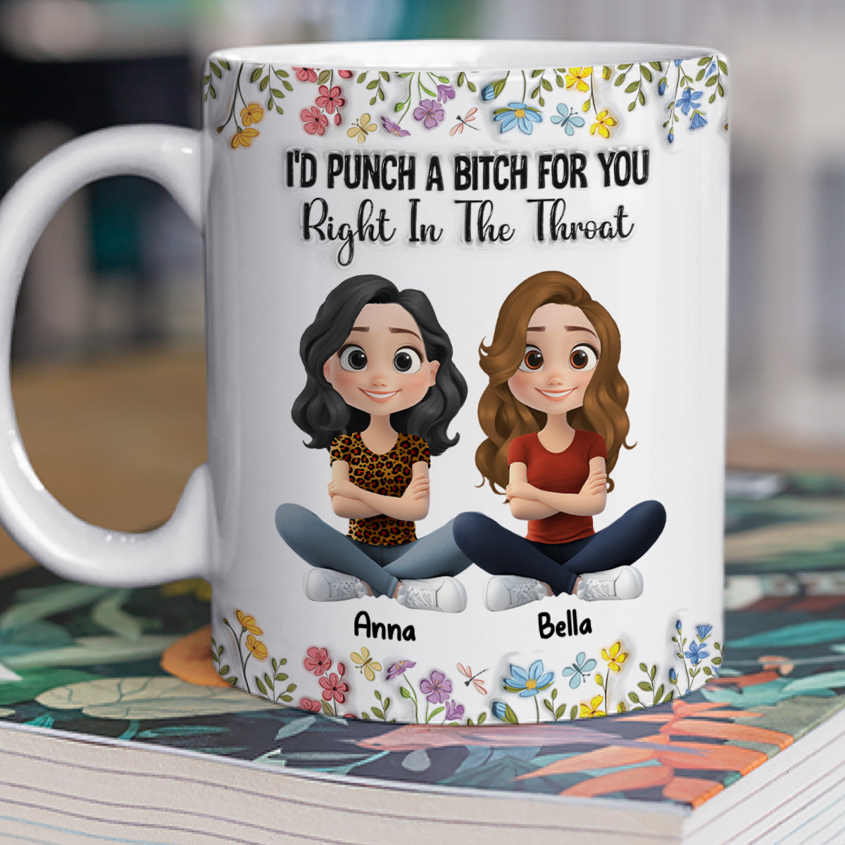 You And Me Bestie Forever Cartoonize - Personalized Custom 3D Inflated Effect Coffee Mug