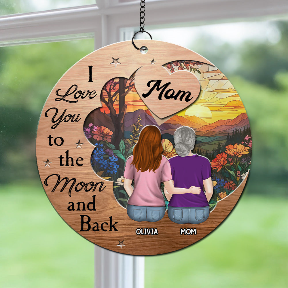 Love You To The Moon - Personalized Custom Suncatcher