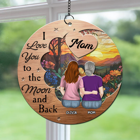Love You To The Moon - Personalized Custom Suncatcher