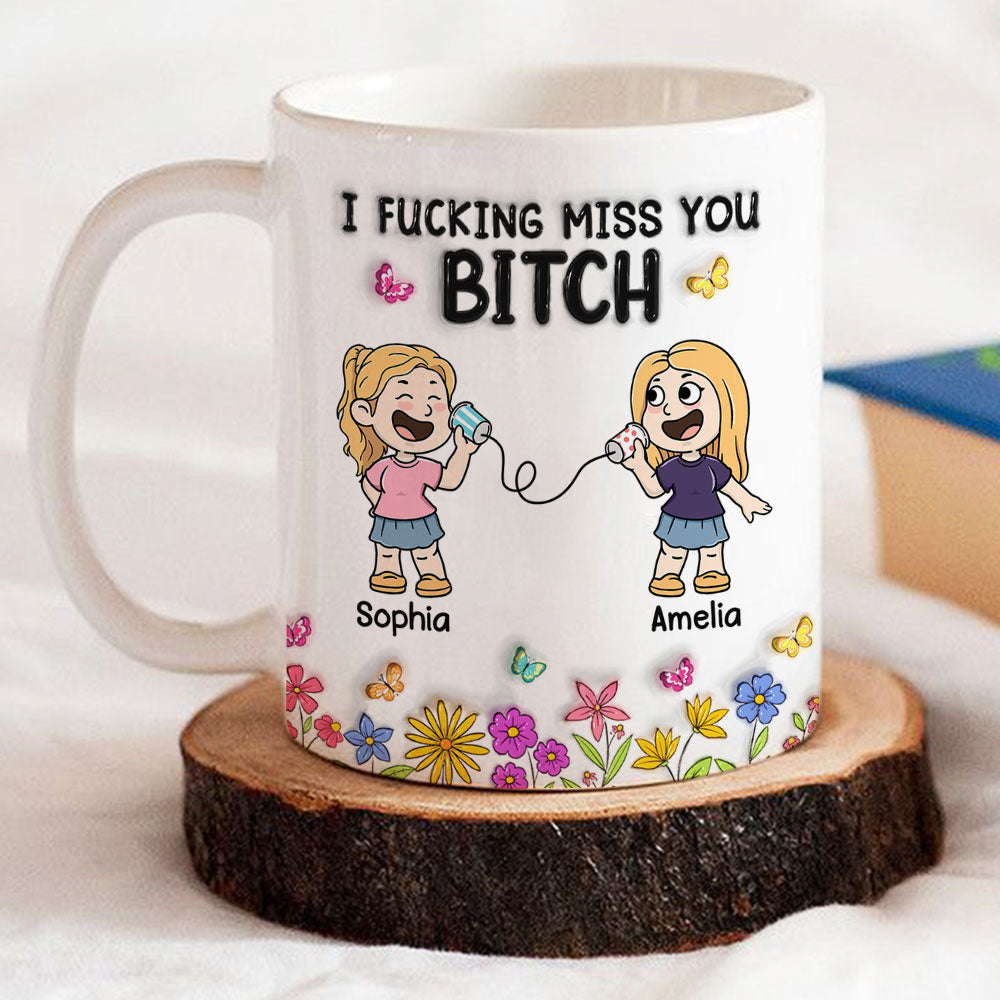 Wish You Were On My End - Personalized Custom 3D Inflated Effect Mug