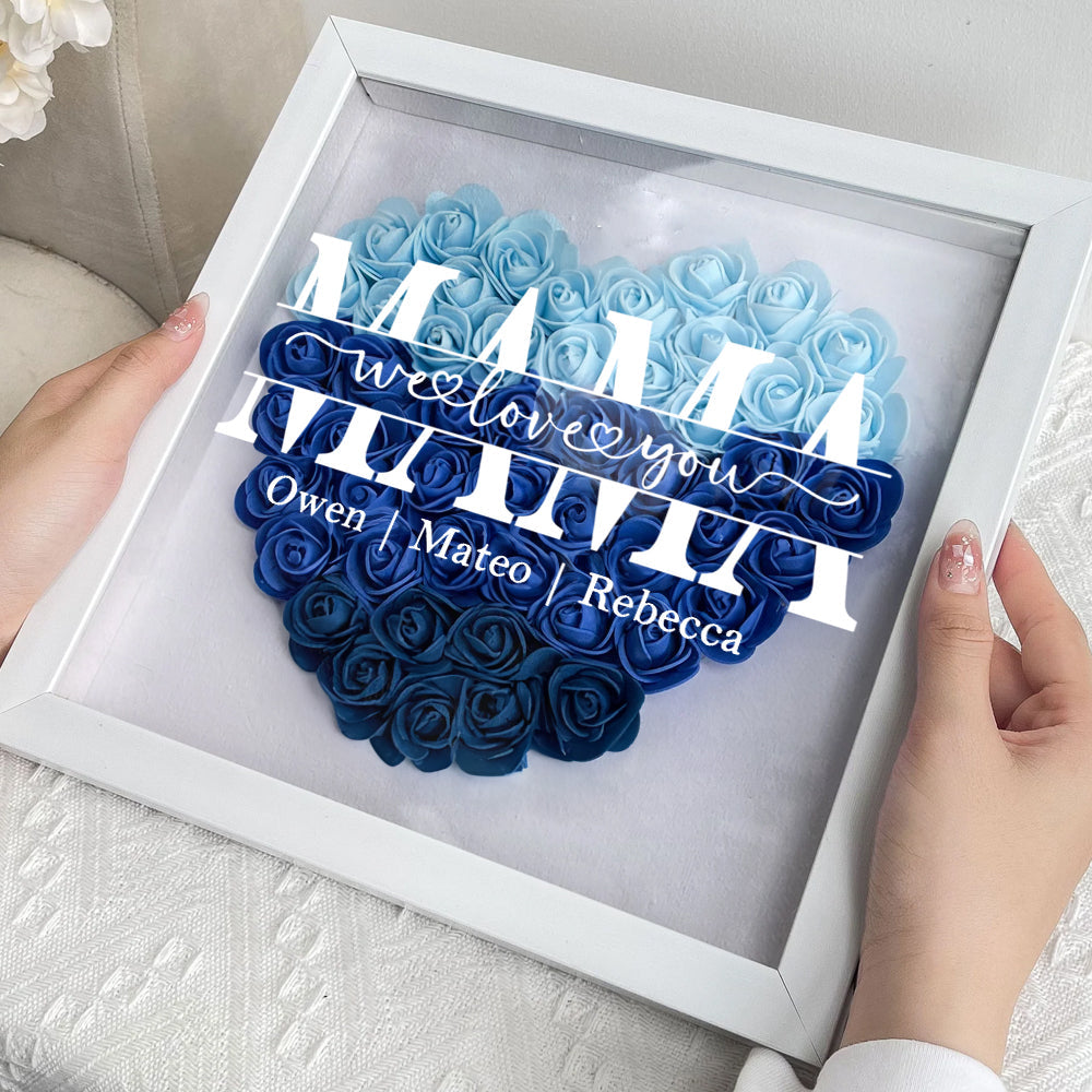 Mom We Love You - Personalized Custom Flower Shadow Box