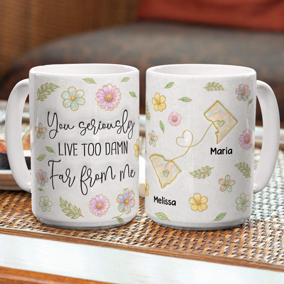 Distance Makes Me Miss You - Personalized Custom 3D Inflated Effect Coffee Mug