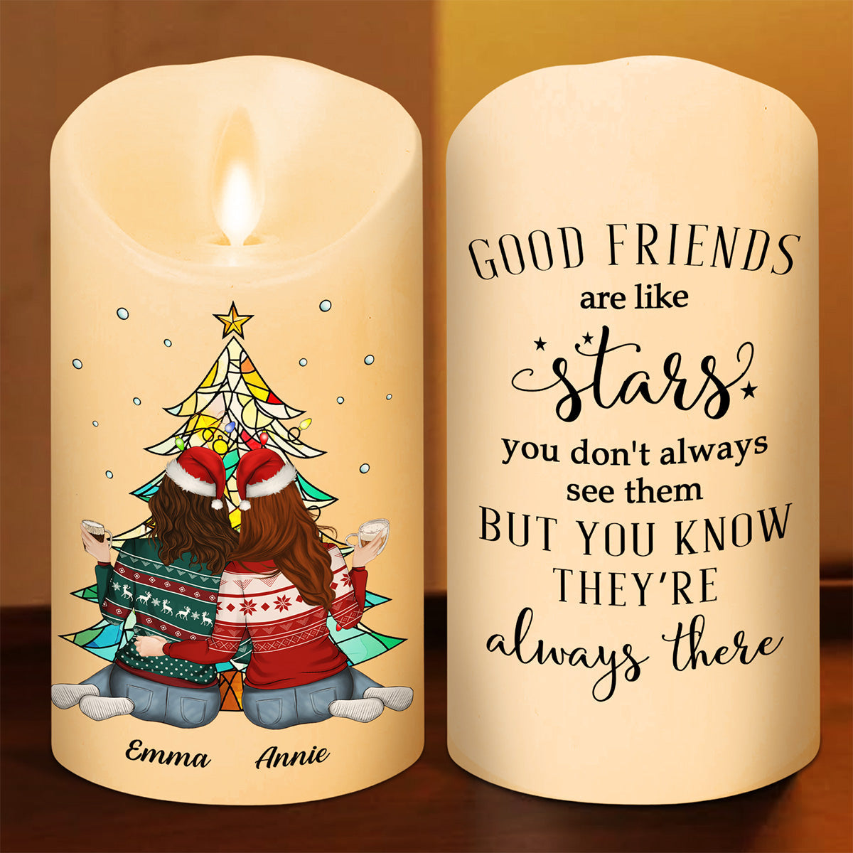 Friends Always Beside You - Personalized Custom LED Candle