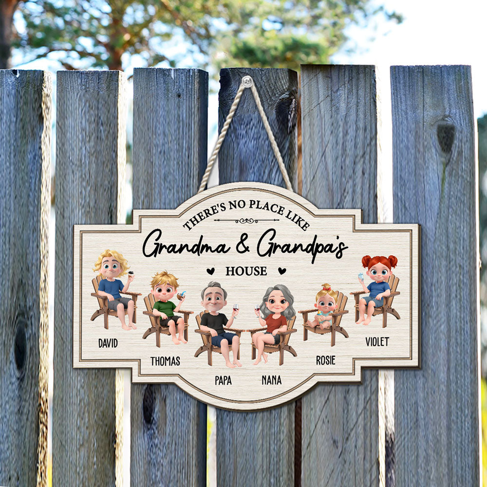 No Place Like Grandma House - Personalized Custom Wood Sign