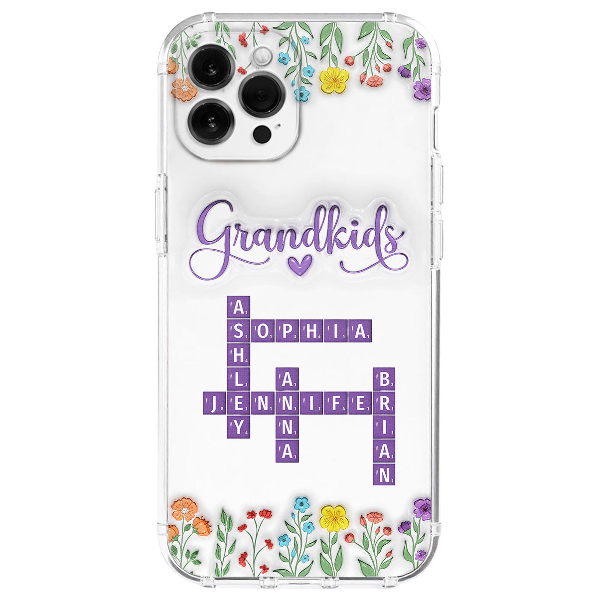 Love My Grandkids Crossword - Personalized Custom 3D Inflated Effect Phone Case