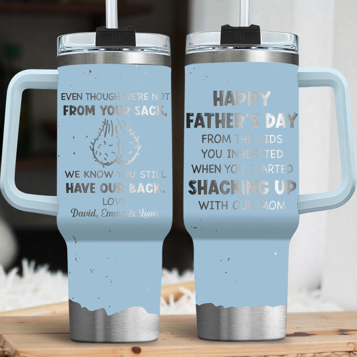 From Your Sack - Personalized Custom Engraved 40oz Tumbler With Handle