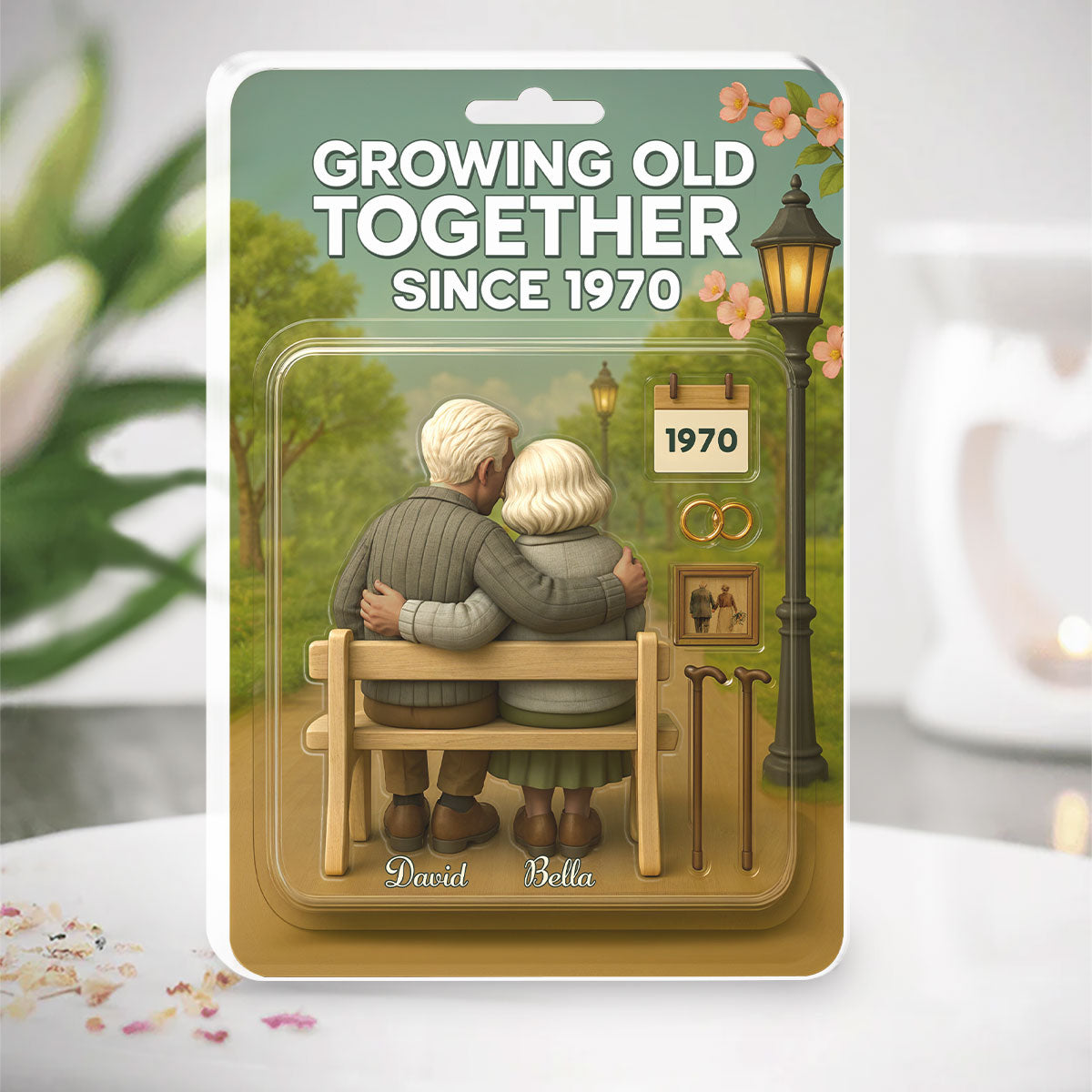 Growing Old Together Figure - Personalized Custom Acrylic Plaque