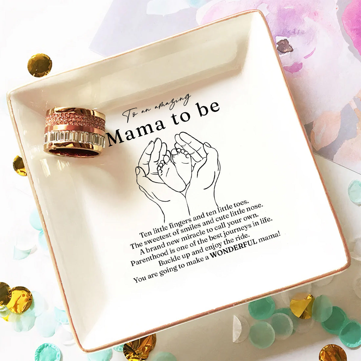 To Amazing Mom To Be - Personalized Custom Jewelry Dish